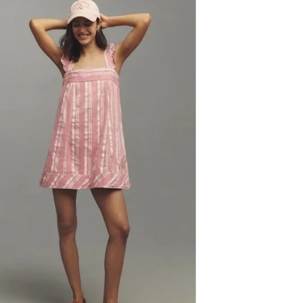 Anthropologie Pilcro Sleeveless Lakeside Swing Mini Dress size S pink new